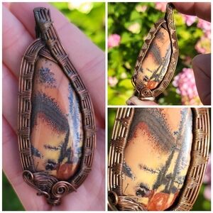 Handcrafted Designer Dendritic DOLOMITE Jasper Pendant Necklace